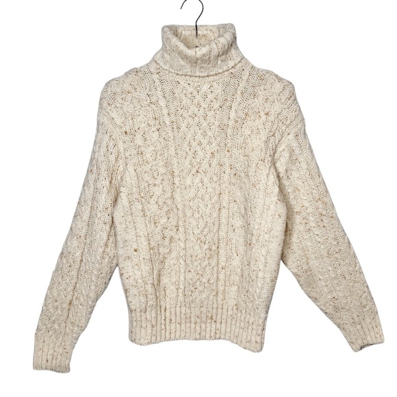 Vintage Sweaters - Vintage Liz Sport Vintage Women’s Wool Turtleneck Chunky Cable Knit Sweater Sz M